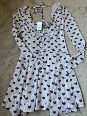 Free people Long-Sleeve Heart Print Dress women’s XS